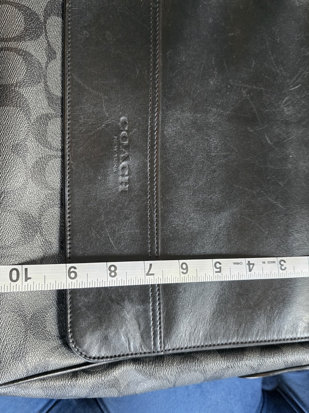 Coach Black Signature Canvas & Leather Messenger Bag - Picture 8 of 9